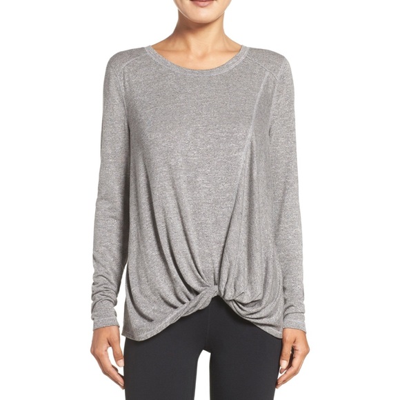 Zella Tops - ZELLA Twisty Turn light gray Tee top size S